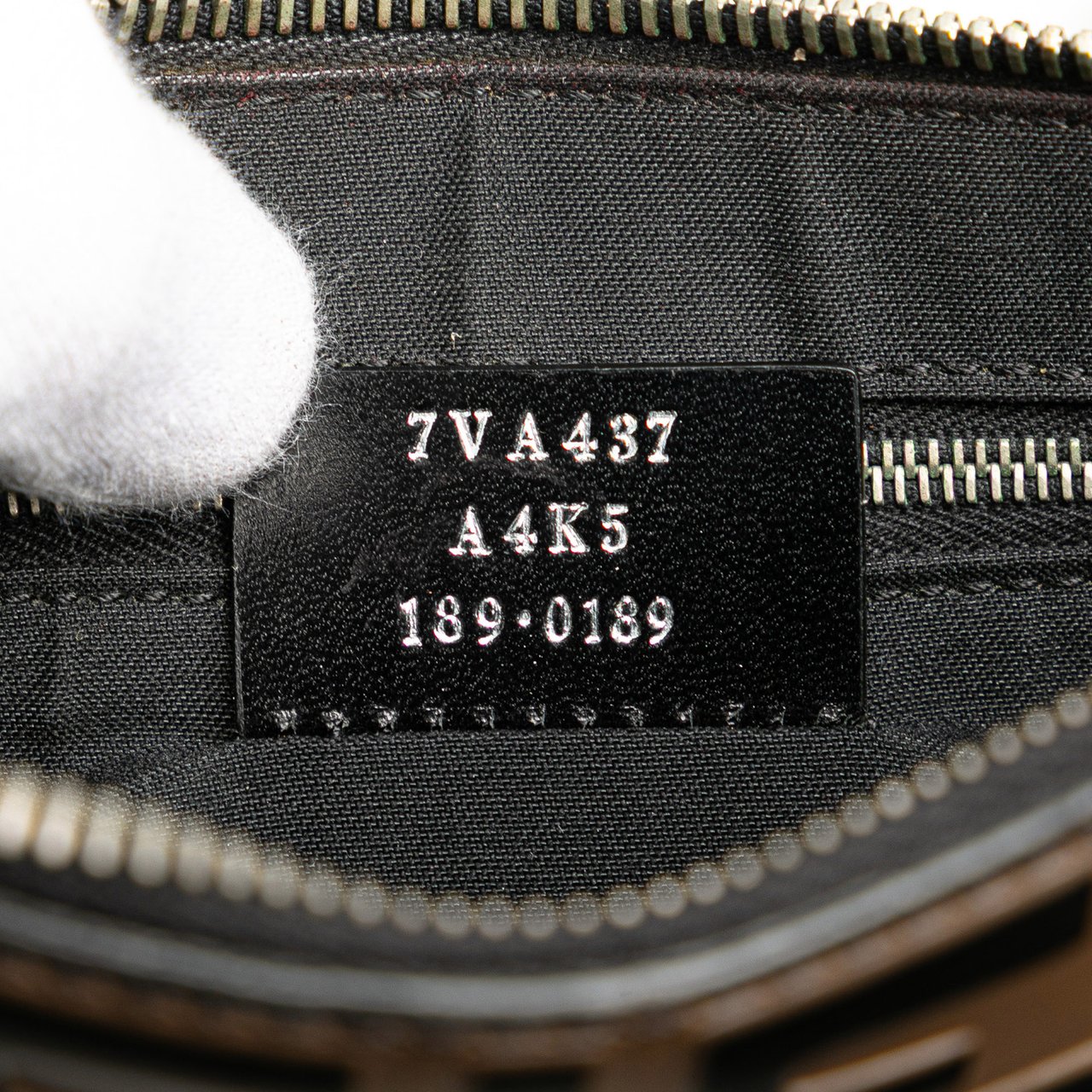 Fendi FF Embossed Leather 1974 Crossbody Bruin