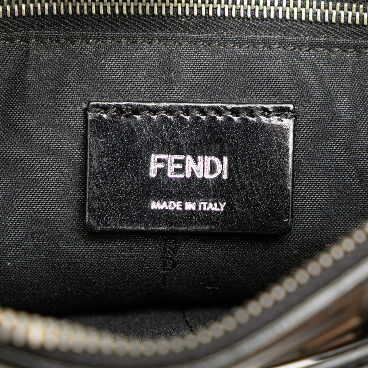 Fendi FF Embossed Leather 1974 Crossbody Bruin