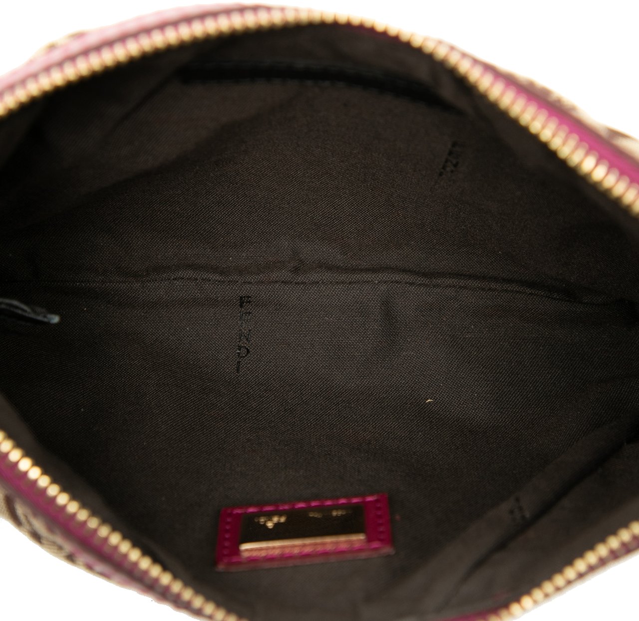 Fendi Zucchino Canvas Chain Pochette Bruin