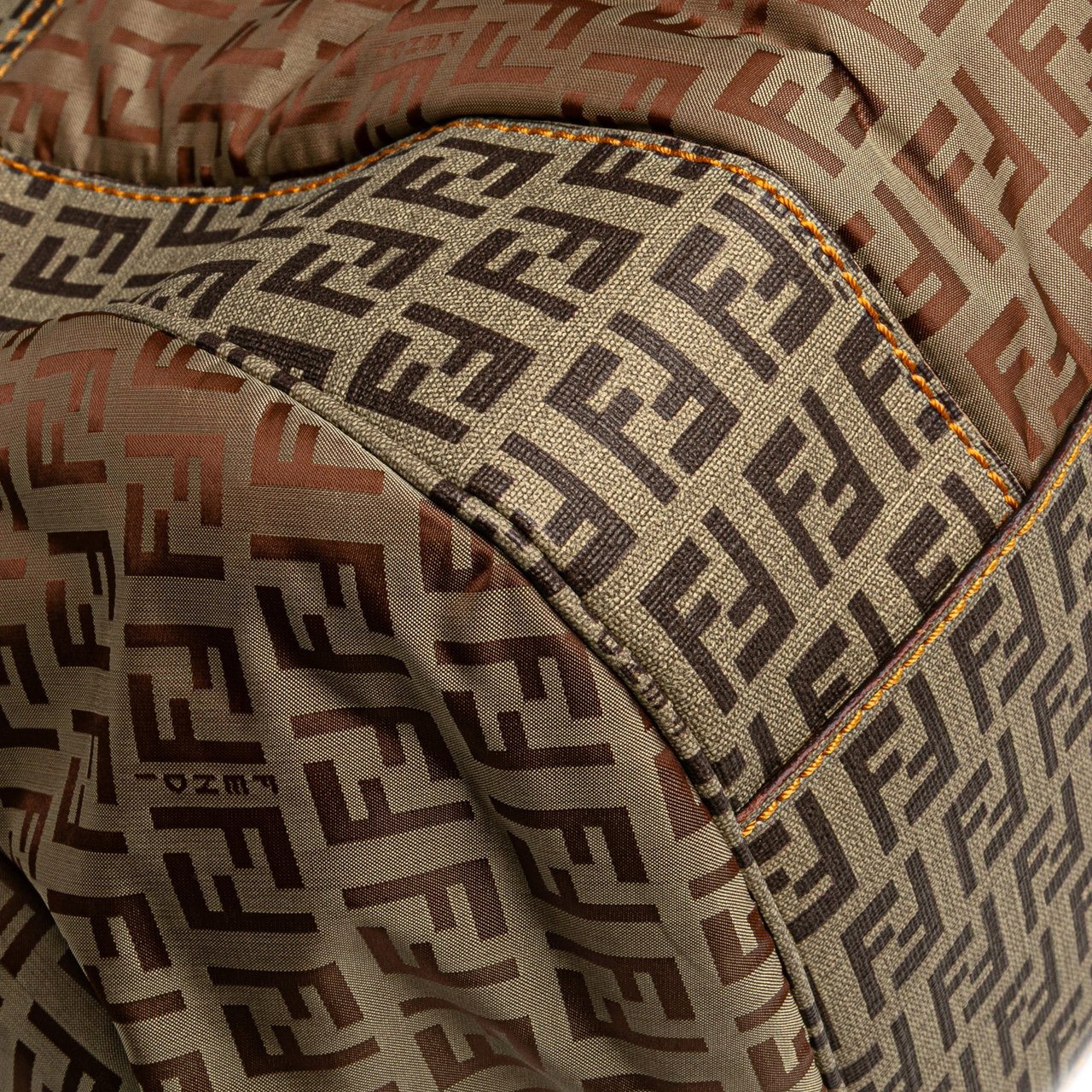 Fendi Zucchino Nylon and Spalmati Grande Pillow Tote Bruin