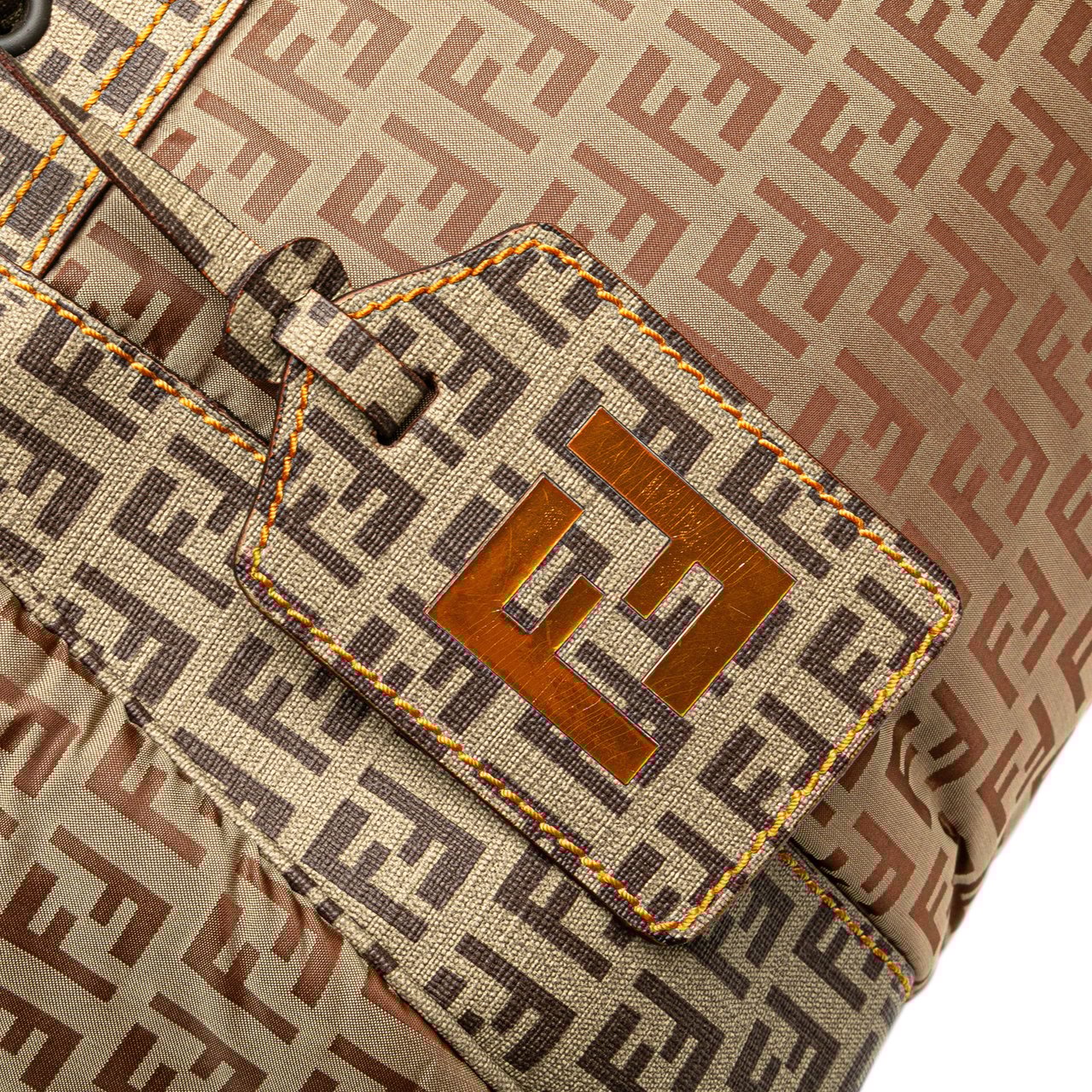 Fendi Zucchino Nylon and Spalmati Grande Pillow Tote Bruin