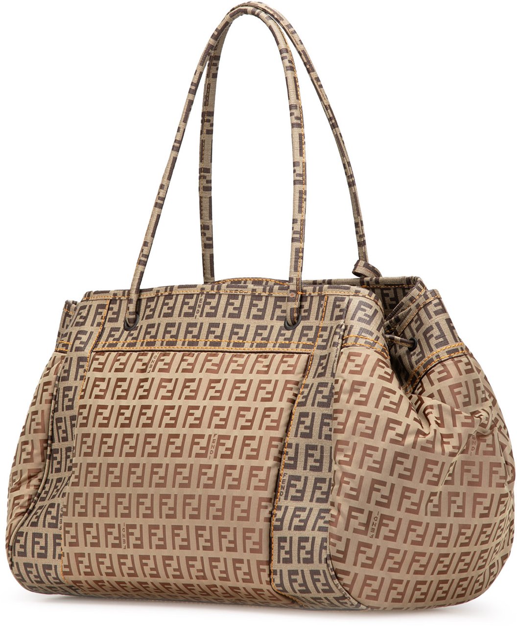 Fendi Zucchino Nylon and Spalmati Grande Pillow Tote Bruin