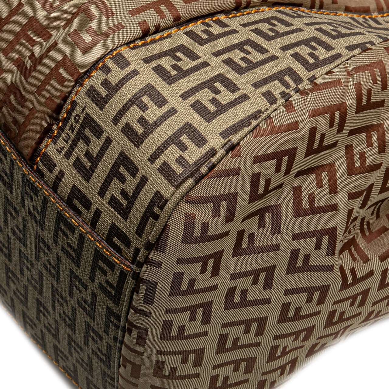 Fendi Zucchino Nylon and Spalmati Grande Pillow Tote Bruin