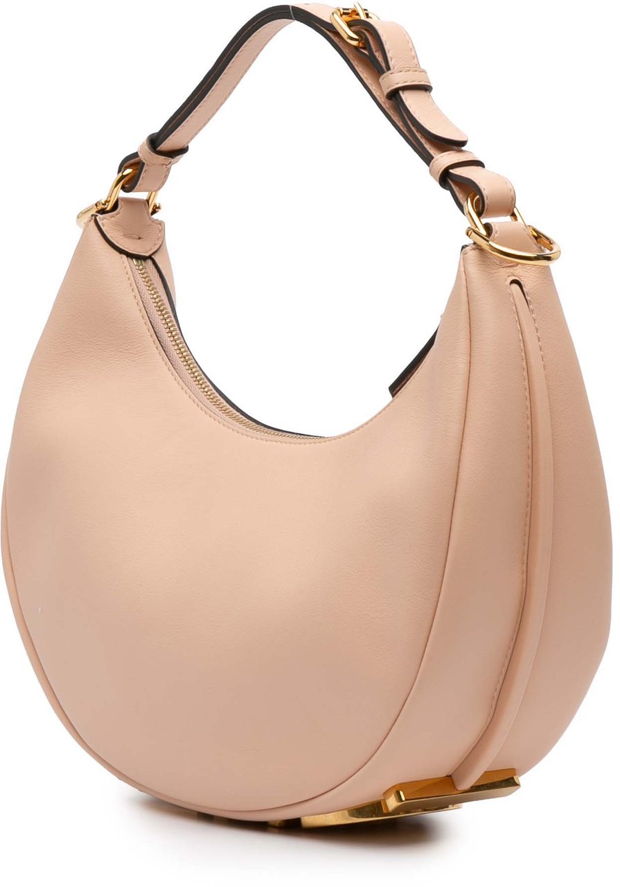 Fendi Small Leather Fendigraphy Hobo Bruin