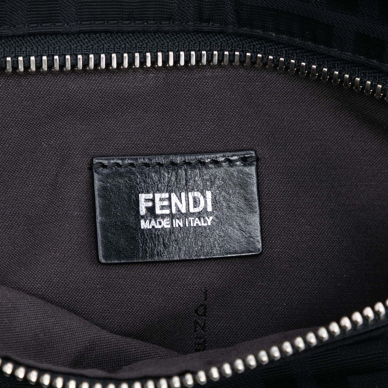 Fendi Zucca Canvas Double Pocket Belt Bag Zwart
