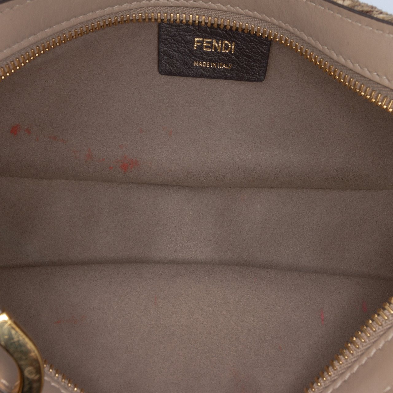 Fendi Zucca Chenille OLock Swing Satchel Bruin
