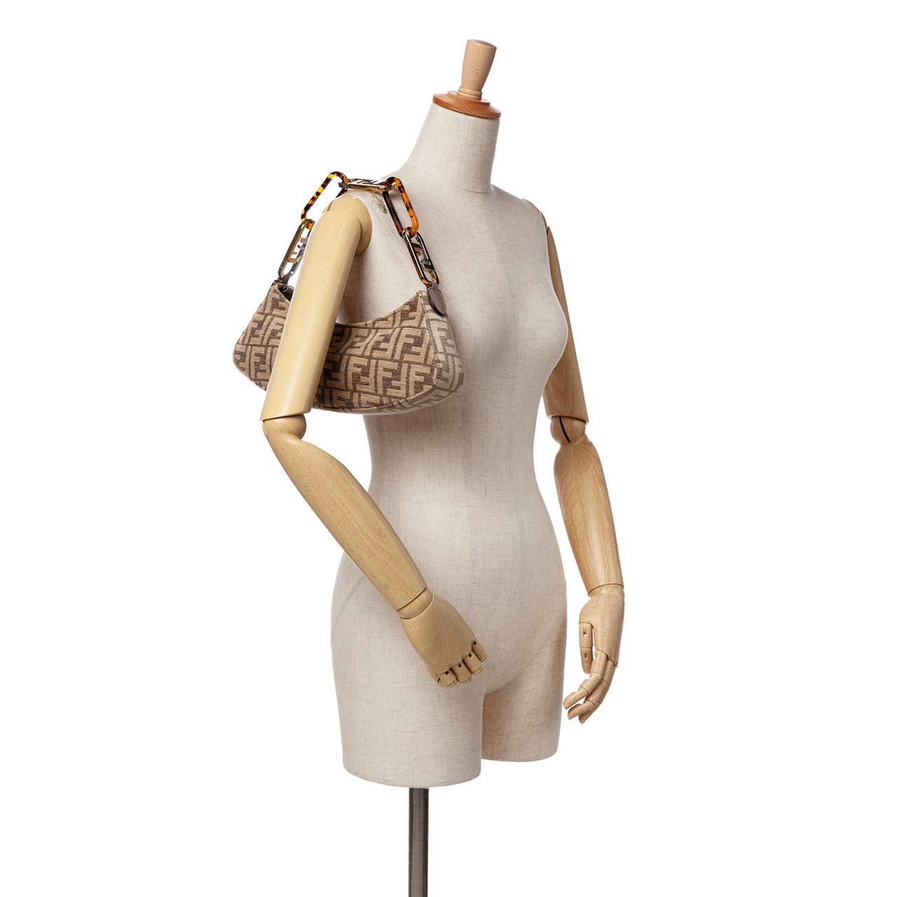 Fendi Zucca Chenille OLock Swing Satchel Bruin
