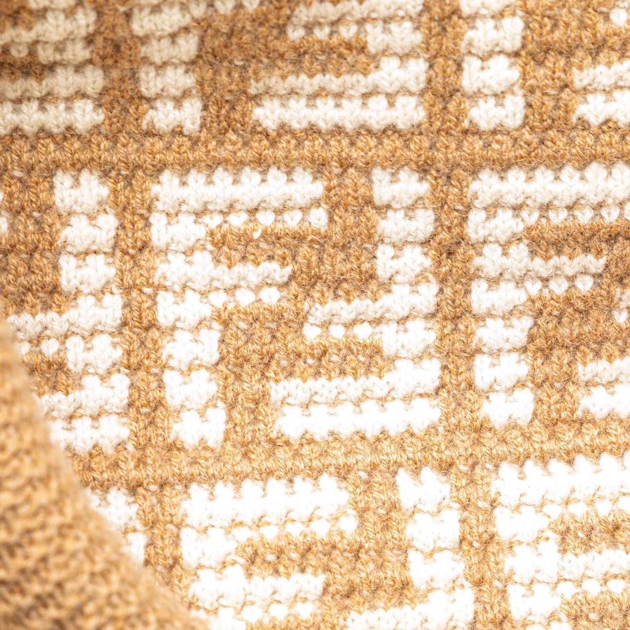 Fendi Large Zucca Cashmere Shopper Tote Bruin