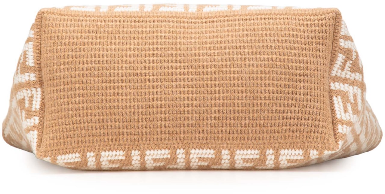 Fendi Large Zucca Cashmere Shopper Tote Bruin