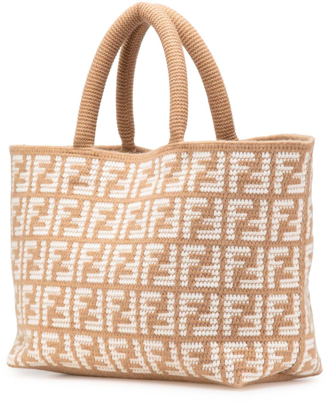 Fendi Large Zucca Cashmere Shopper Tote Bruin