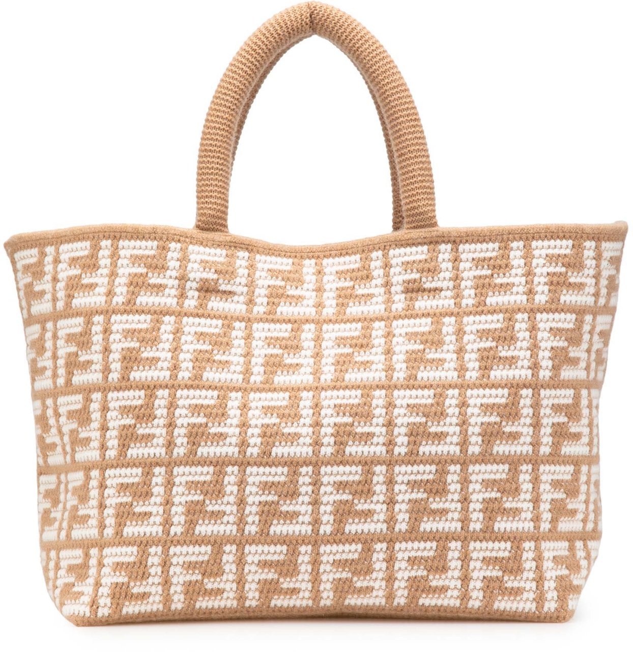 Fendi Large Zucca Cashmere Shopper Tote Bruin