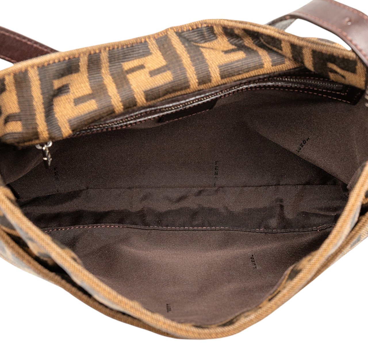 Fendi Zucca Canvas Shoulder Bag Bruin