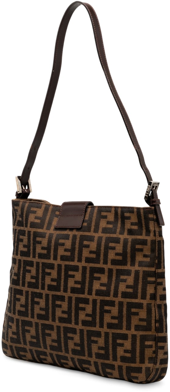 Fendi Zucca Canvas Shoulder Bag Bruin