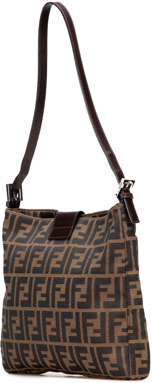 Fendi Zucca Canvas Shoulder Bag Bruin