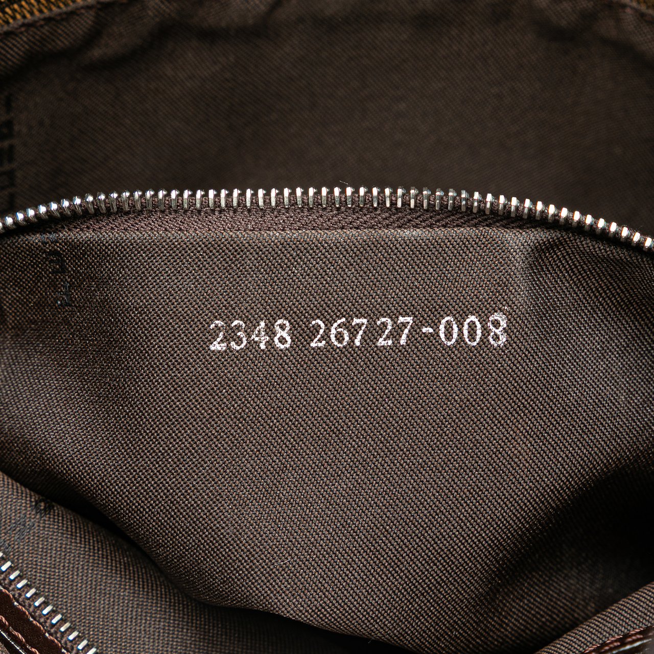 Fendi Zucca Canvas Shoulder Bag Bruin