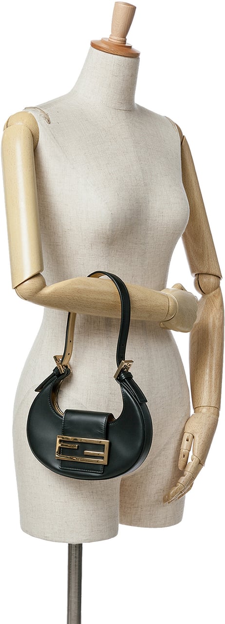 Fendi Mini Leather Cookie Hobo Zwart