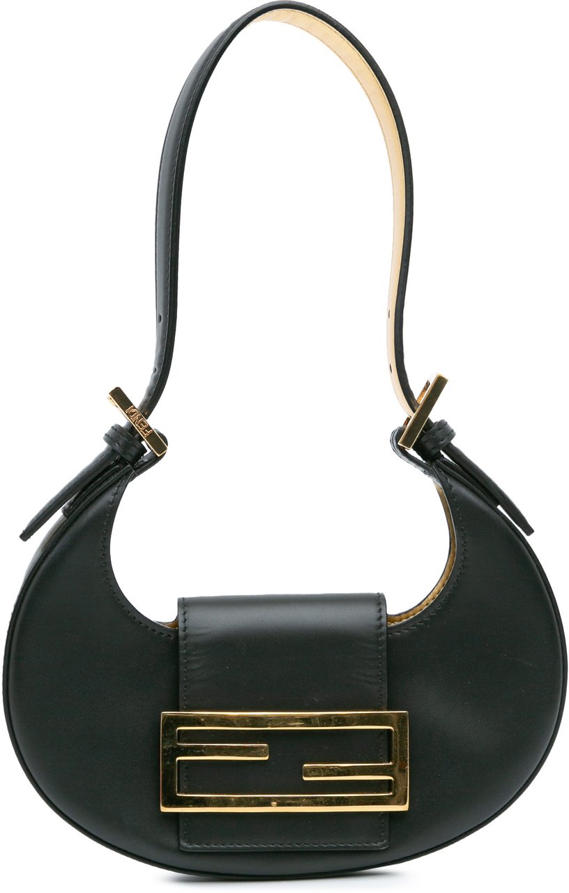 Fendi Mini Leather Cookie Hobo Zwart
