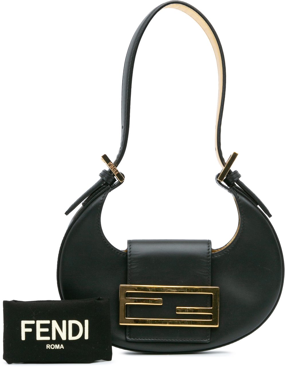 Fendi Mini Leather Cookie Hobo Zwart
