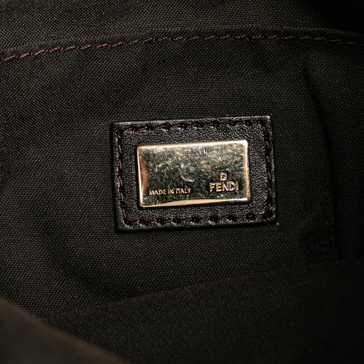 Fendi Zucchino Canvas Crossbody Bruin