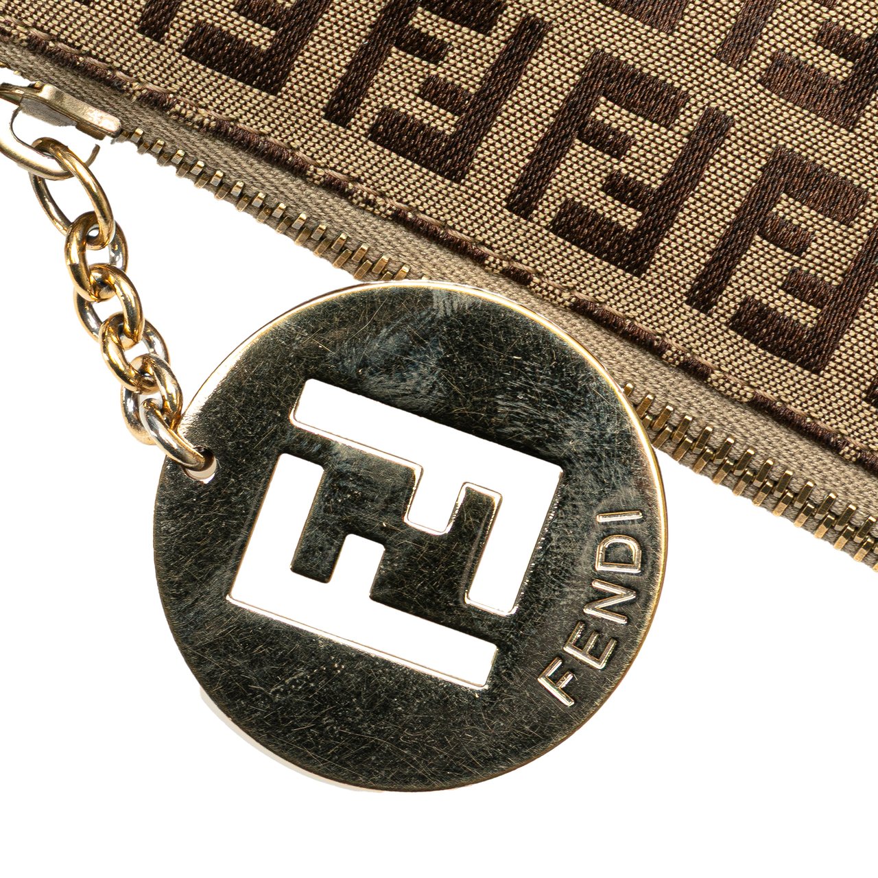 Fendi Zucchino Canvas Crossbody Bruin