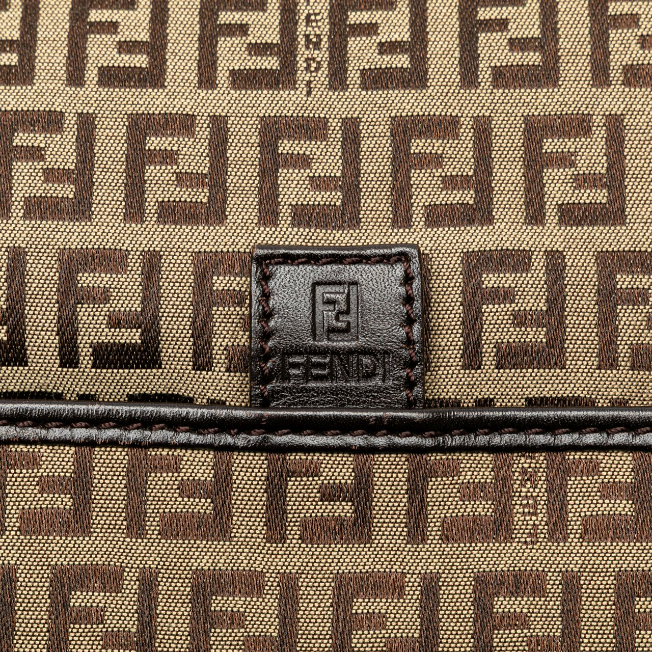 Fendi Zucchino Canvas Crossbody Bruin