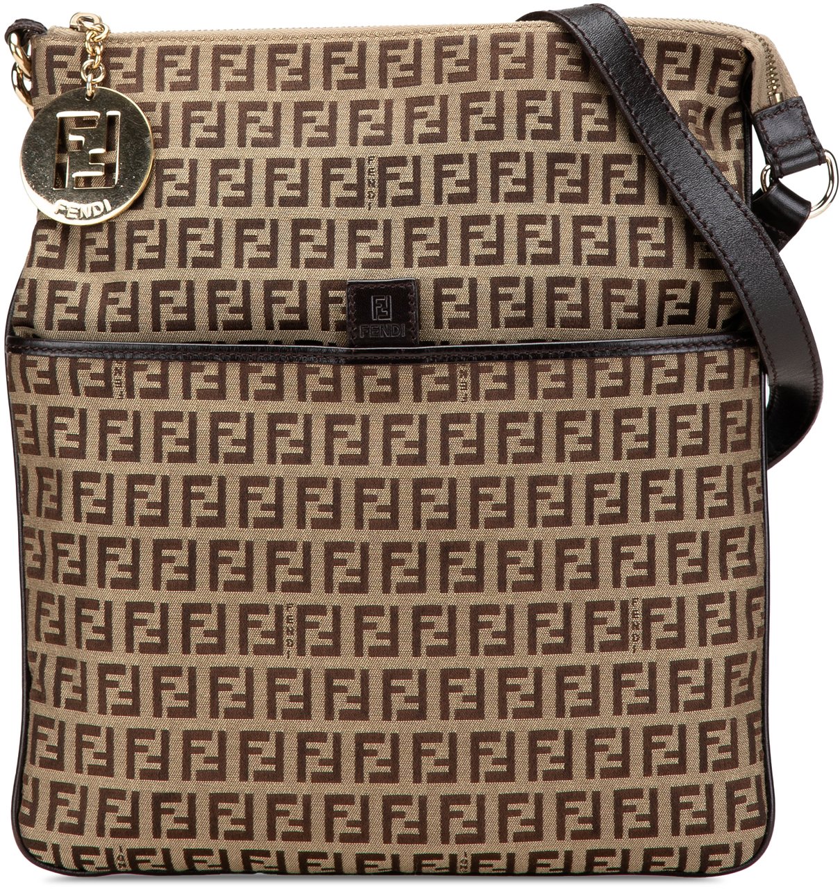 Fendi Zucchino Canvas Crossbody Bruin
