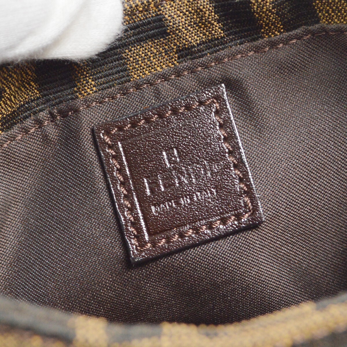 Fendi Fendi Vintage Croissant Bag Zucca Canvas Mini Bruin