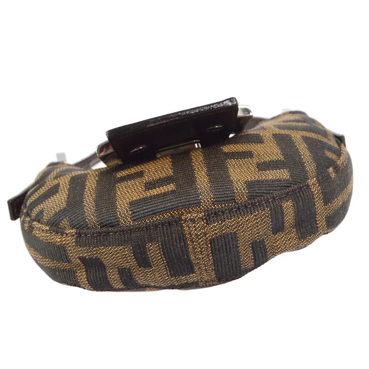 Fendi Fendi Vintage Croissant Bag Zucca Canvas Mini Bruin