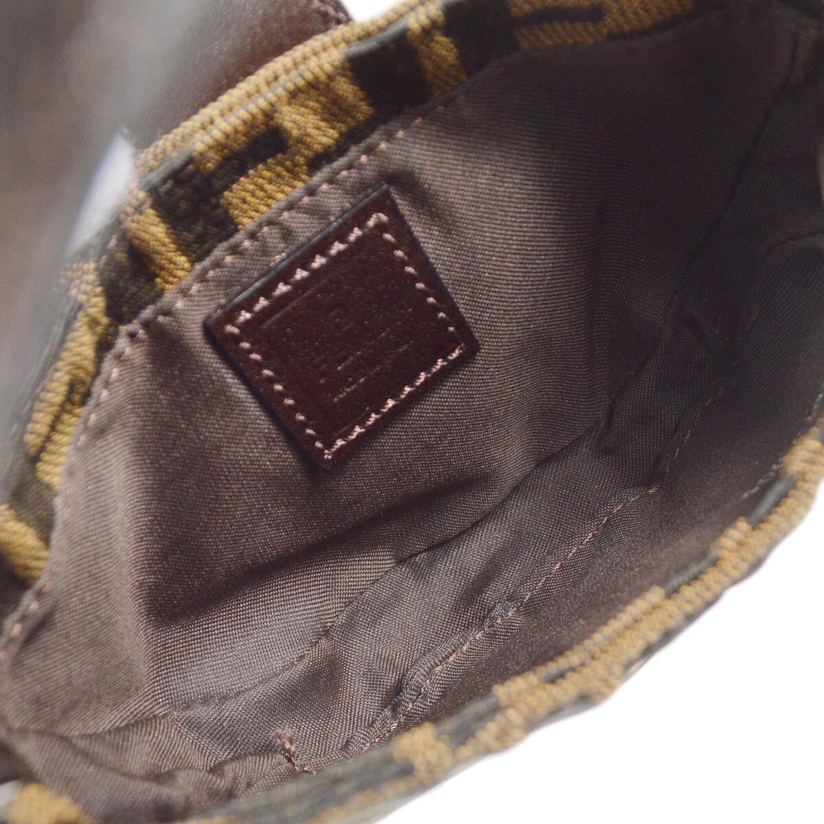 Fendi Fendi Vintage Croissant Bag Zucca Canvas Mini Bruin