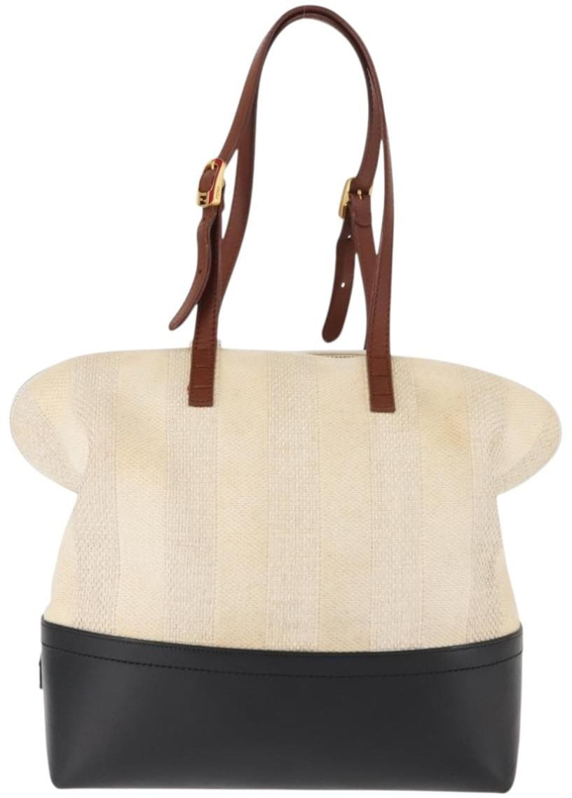 Fendi Fendi Pequin 2Bag Canvas and Leather Beige