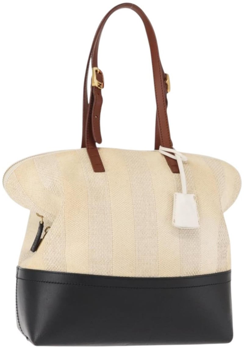 Fendi Fendi Pequin 2Bag Canvas and Leather Beige