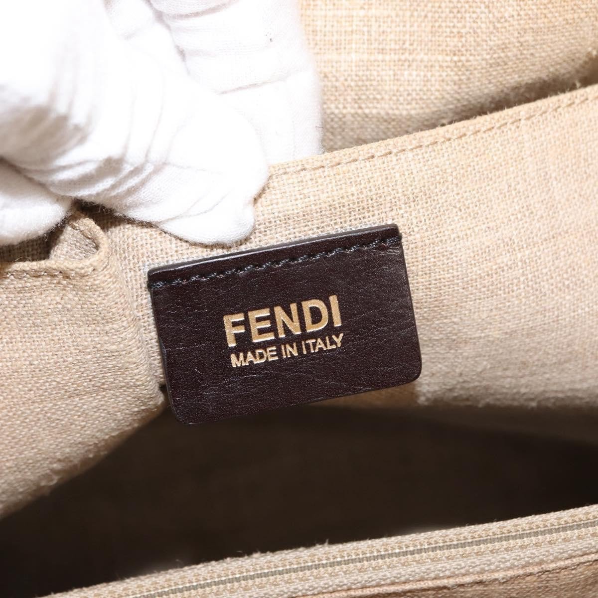 Fendi Fendi Pequin 2Bag Canvas and Leather Beige