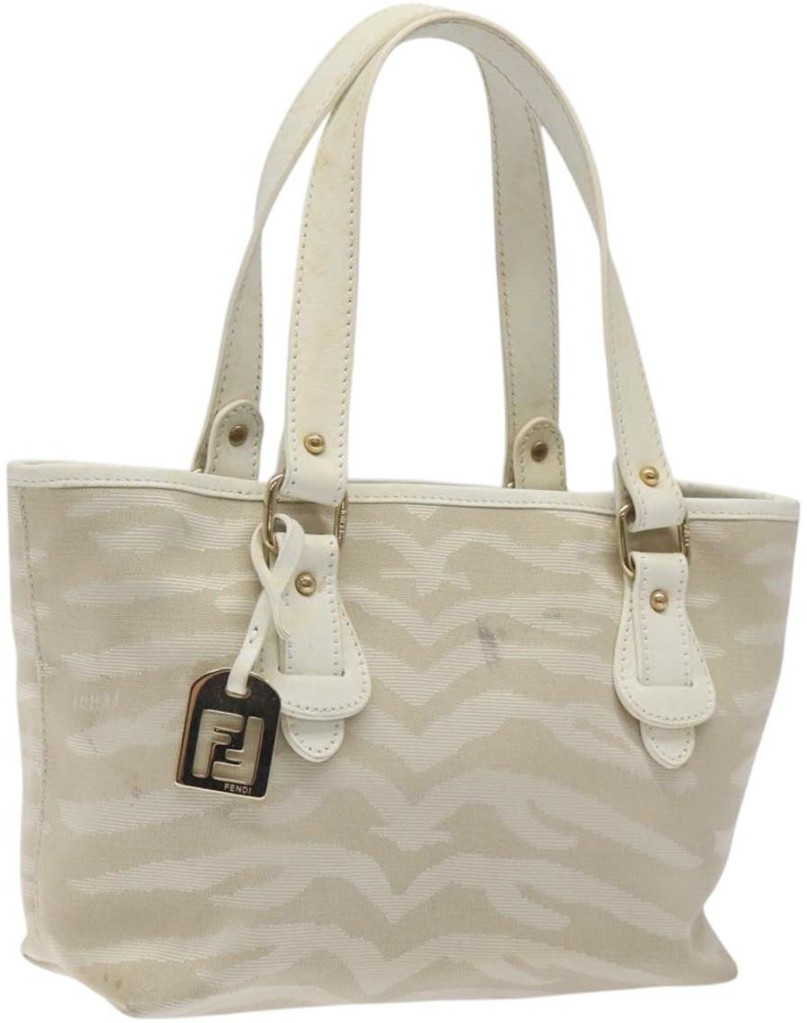 Fendi Fendi Vintage Tiger Tote Canvas Medium Wit