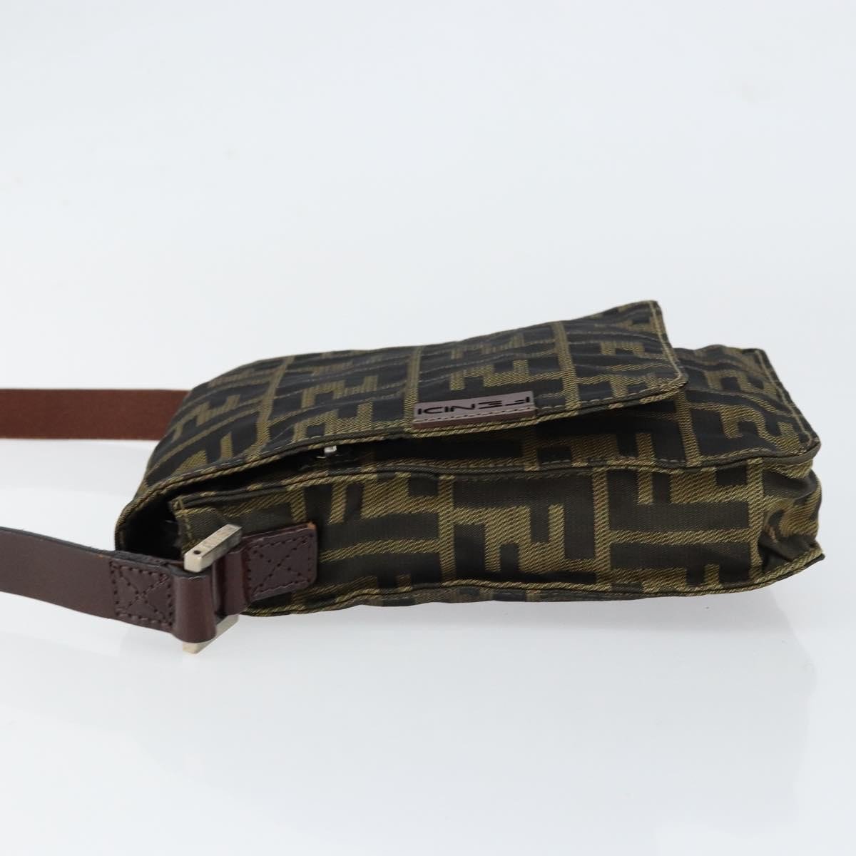 Fendi Fendi Flat Messenger Bag Zucca Canvas Bruin