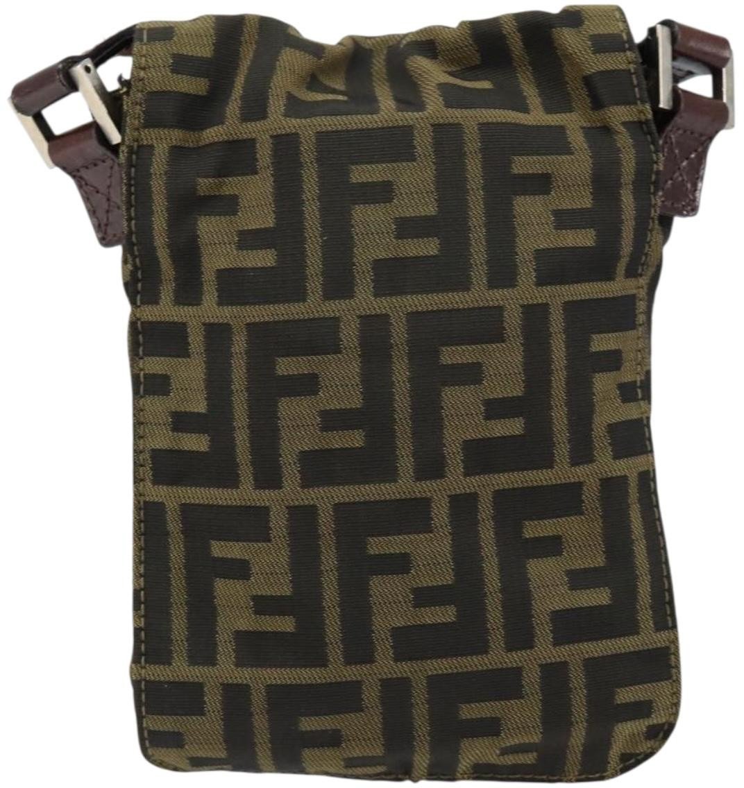 Fendi Fendi Flat Messenger Bag Zucca Canvas Bruin