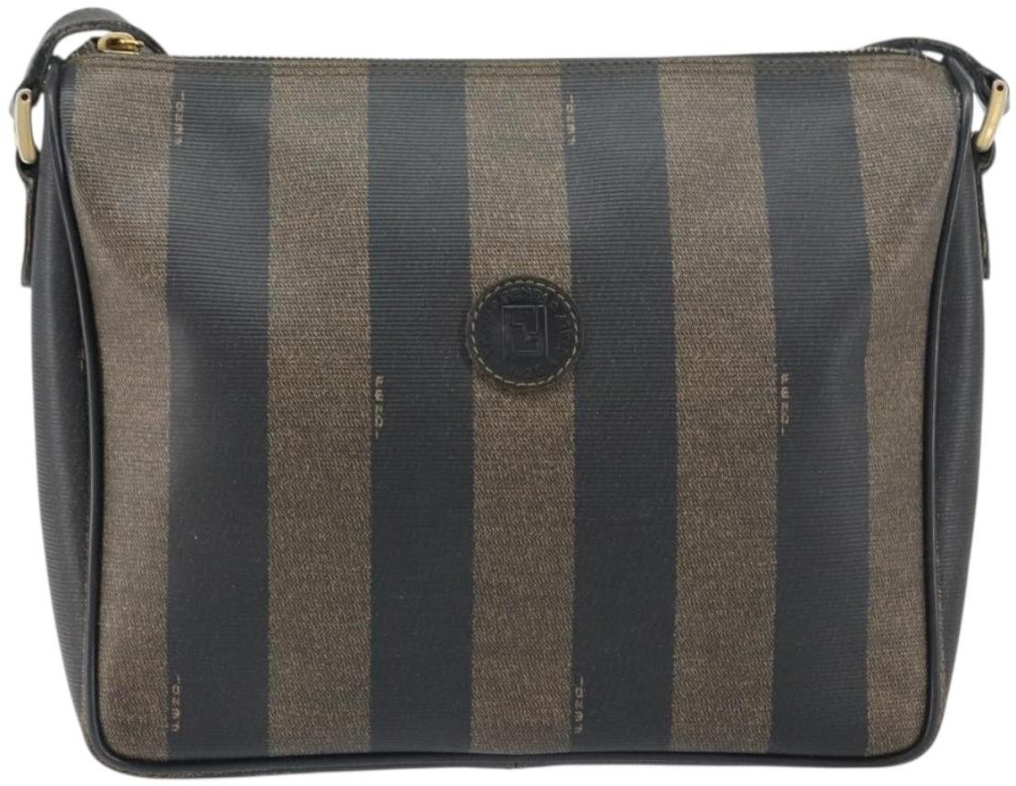 Fendi Fendi Vintage Pequin Shoulder bag Pequin Bruin