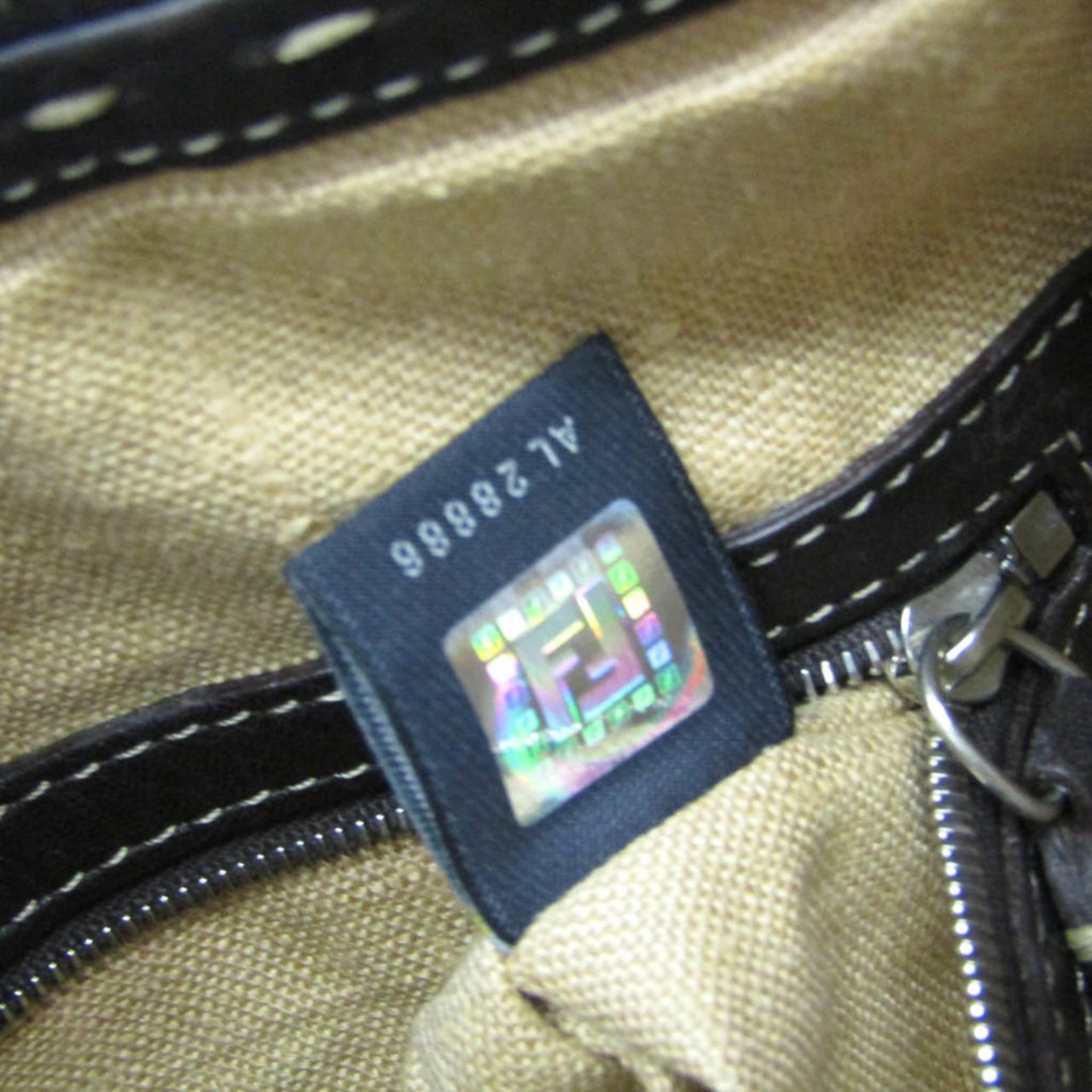Fendi Vintage Selleria Zip Messenger Leather Small Bruin