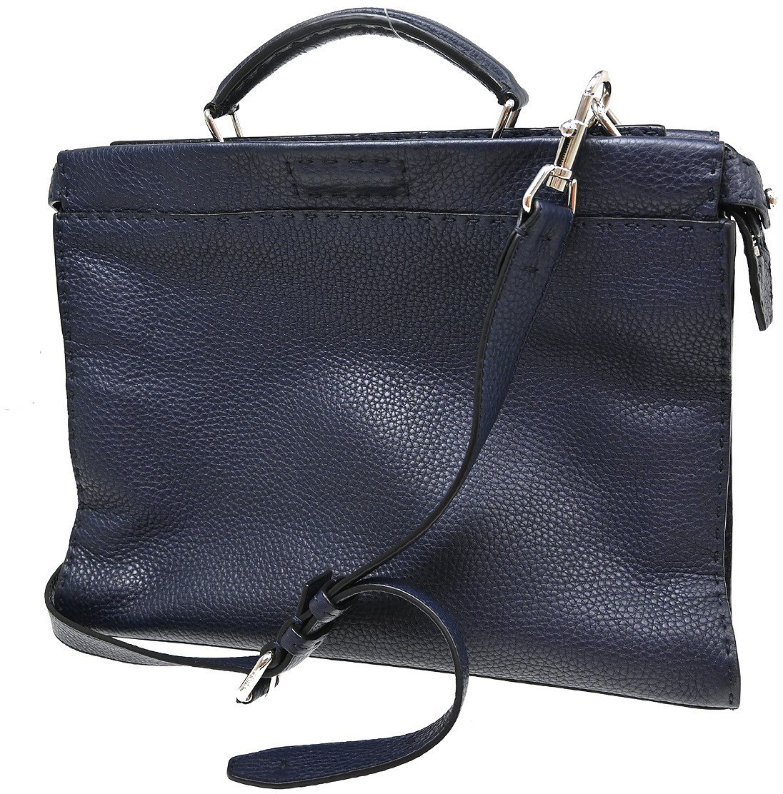 Fendi Selleria Peekaboo Fit Leather Large Navy