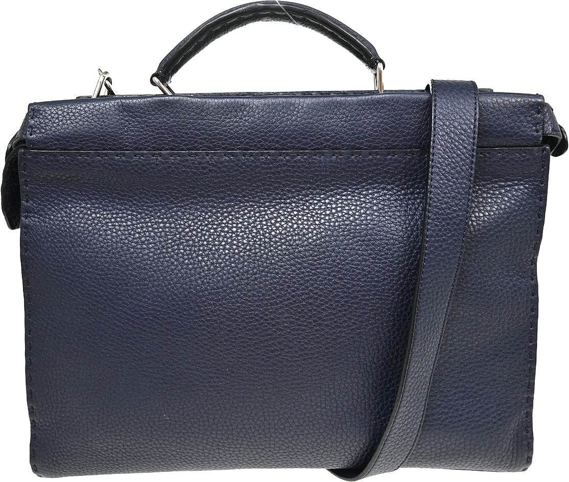 Fendi Selleria Peekaboo Fit Leather Large Navy