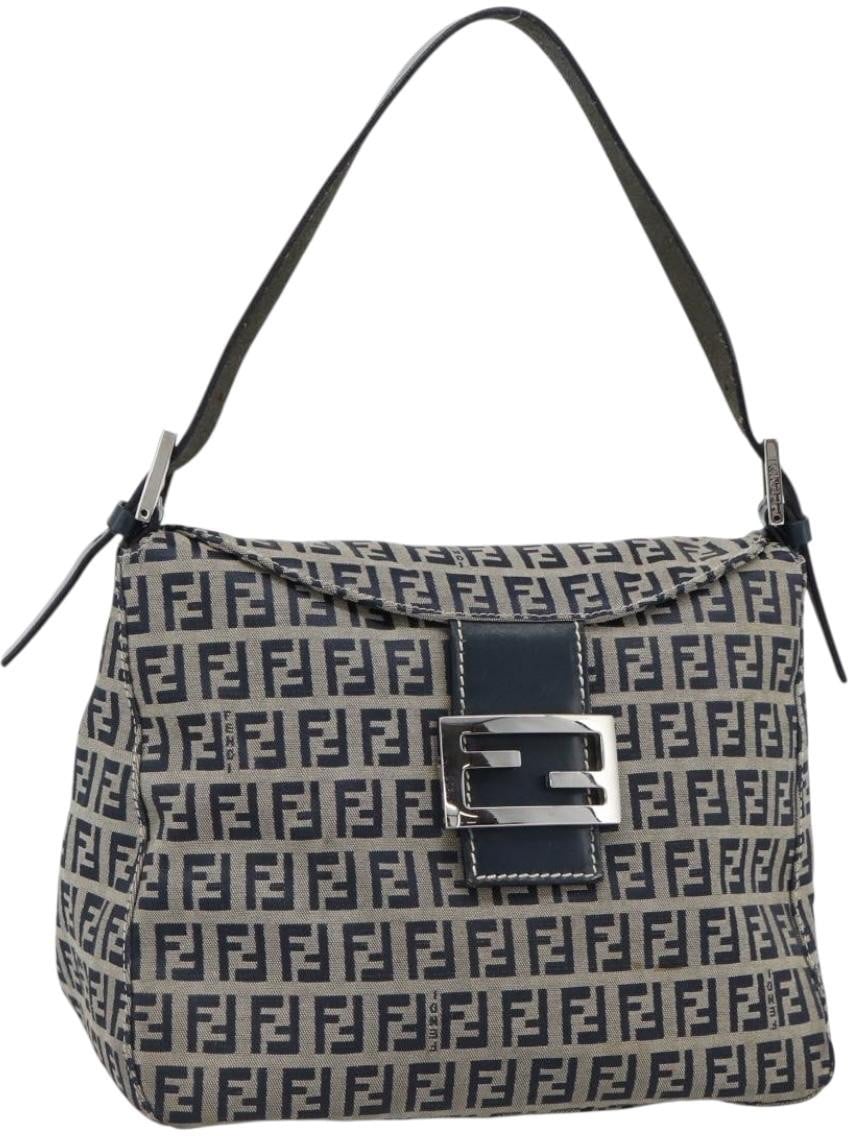 Fendi Zucchino Canvas Mamma Baguette canvas medium Navy