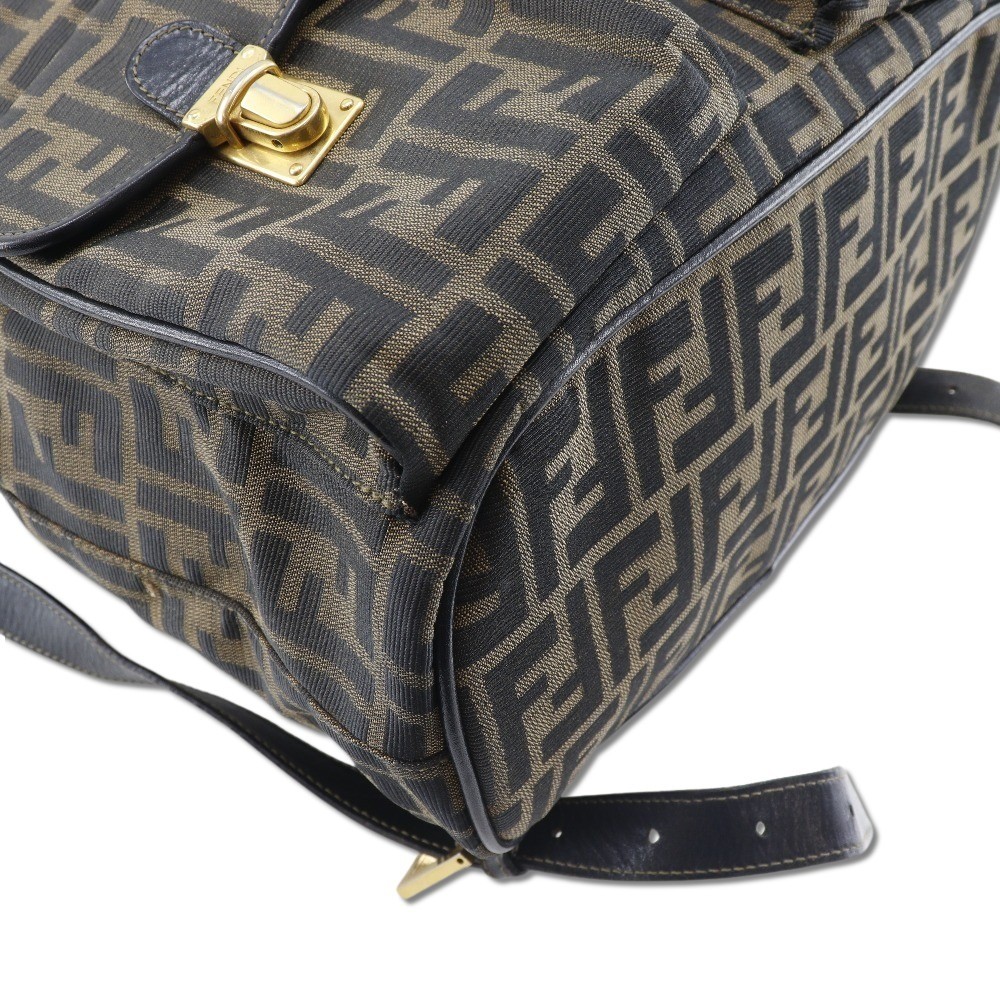 Fendi Fendi FENDI BACKPACK DAYPACK ZUCCA Canvas Bruin