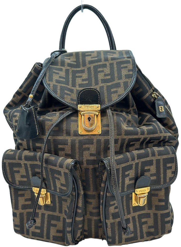 Fendi Fendi FENDI BACKPACK DAYPACK ZUCCA Canvas Bruin