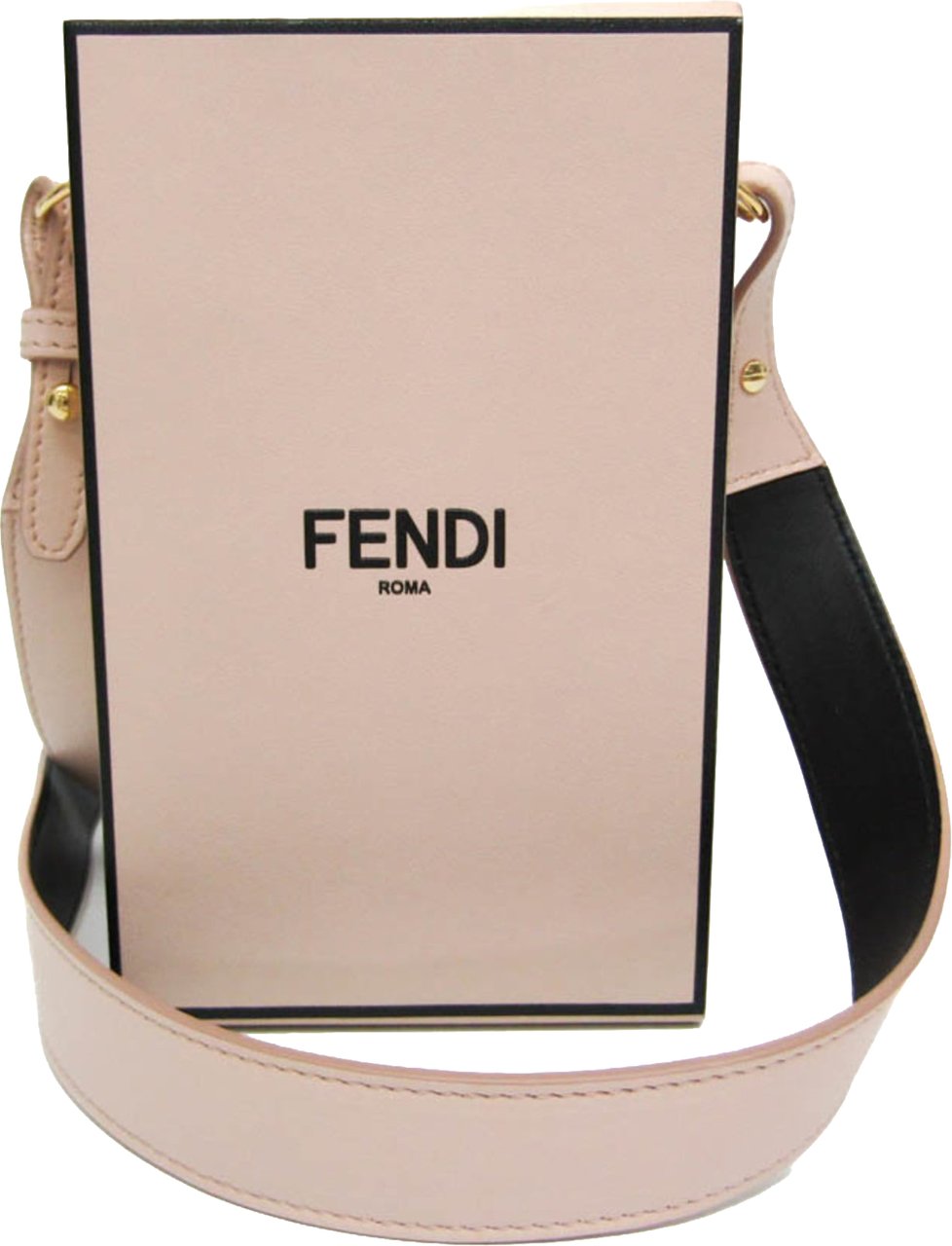 Fendi Logo Vertical Box Leather Roze