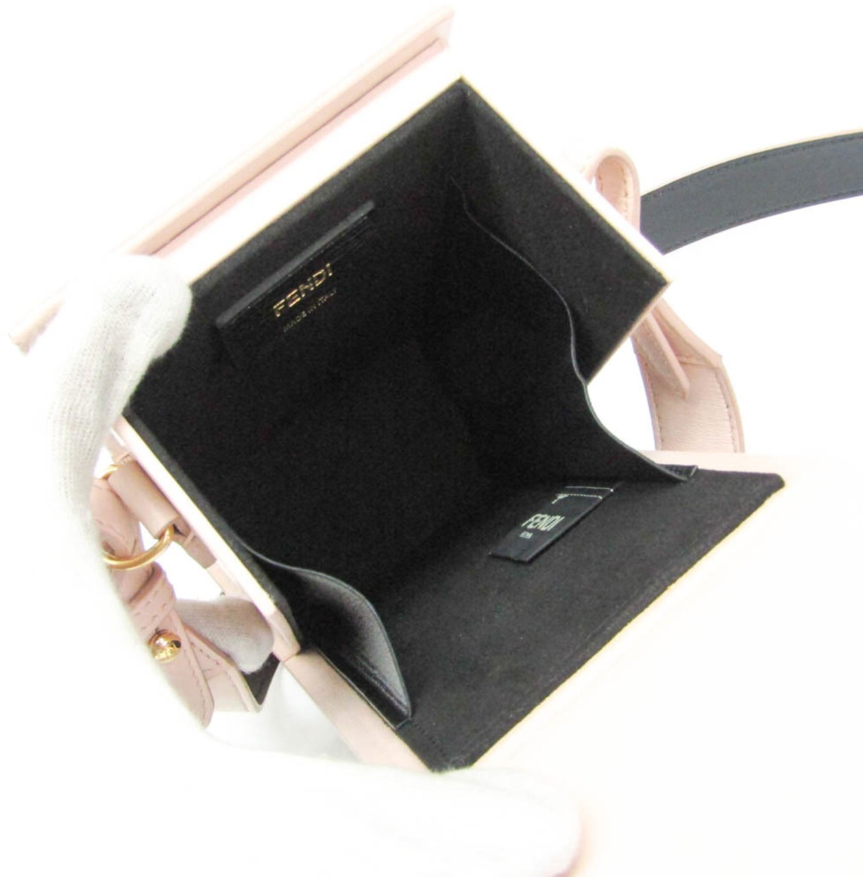 Fendi Logo Vertical Box Leather Roze