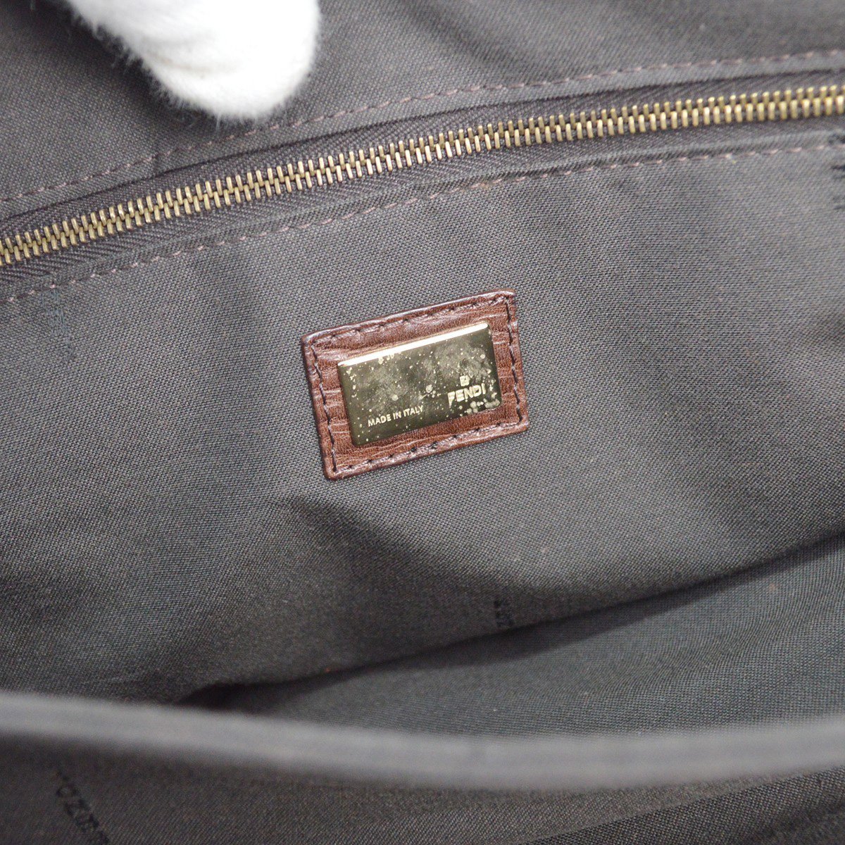 Fendi Fendi Vintage Flap Satchel Zucchino Canvas Large Bruin