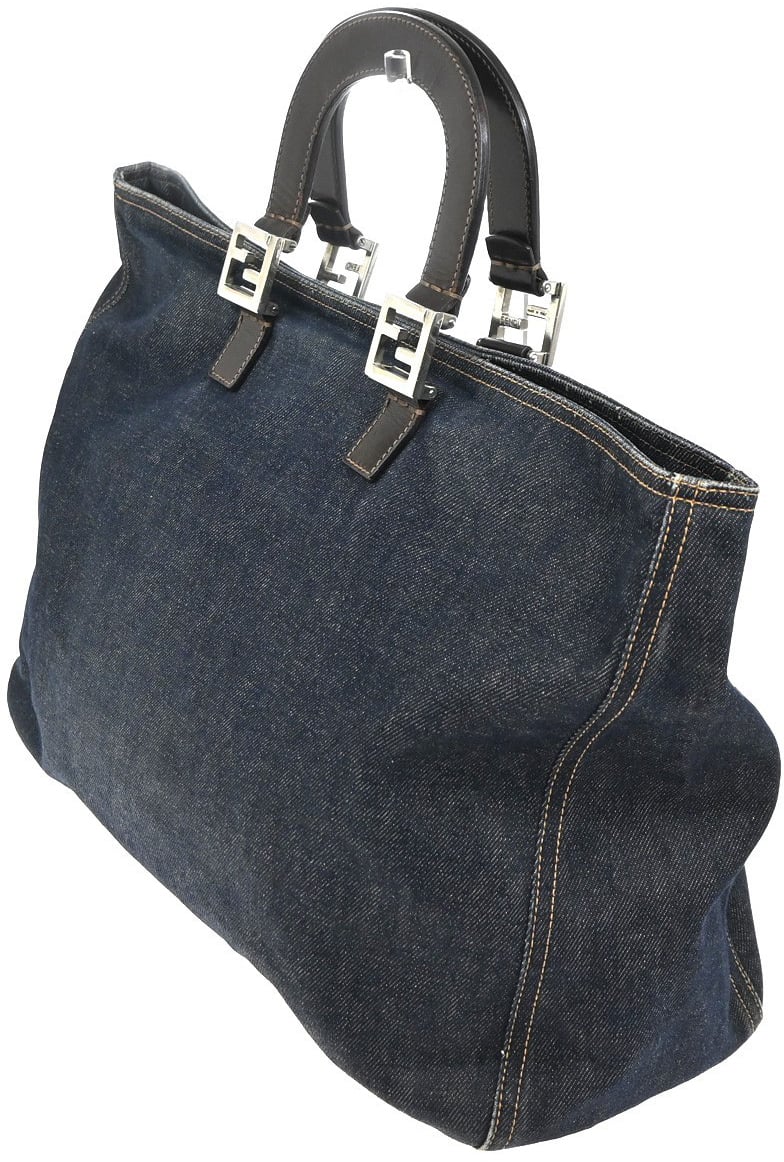 Fendi Fendi Vintage Open Tote Denim Large Blauw