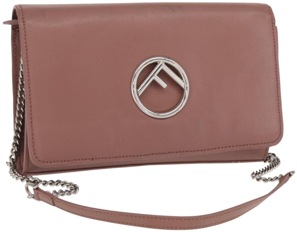 Fendi Fendi F is Fendi Wallet on Chain Leather Mini Roze