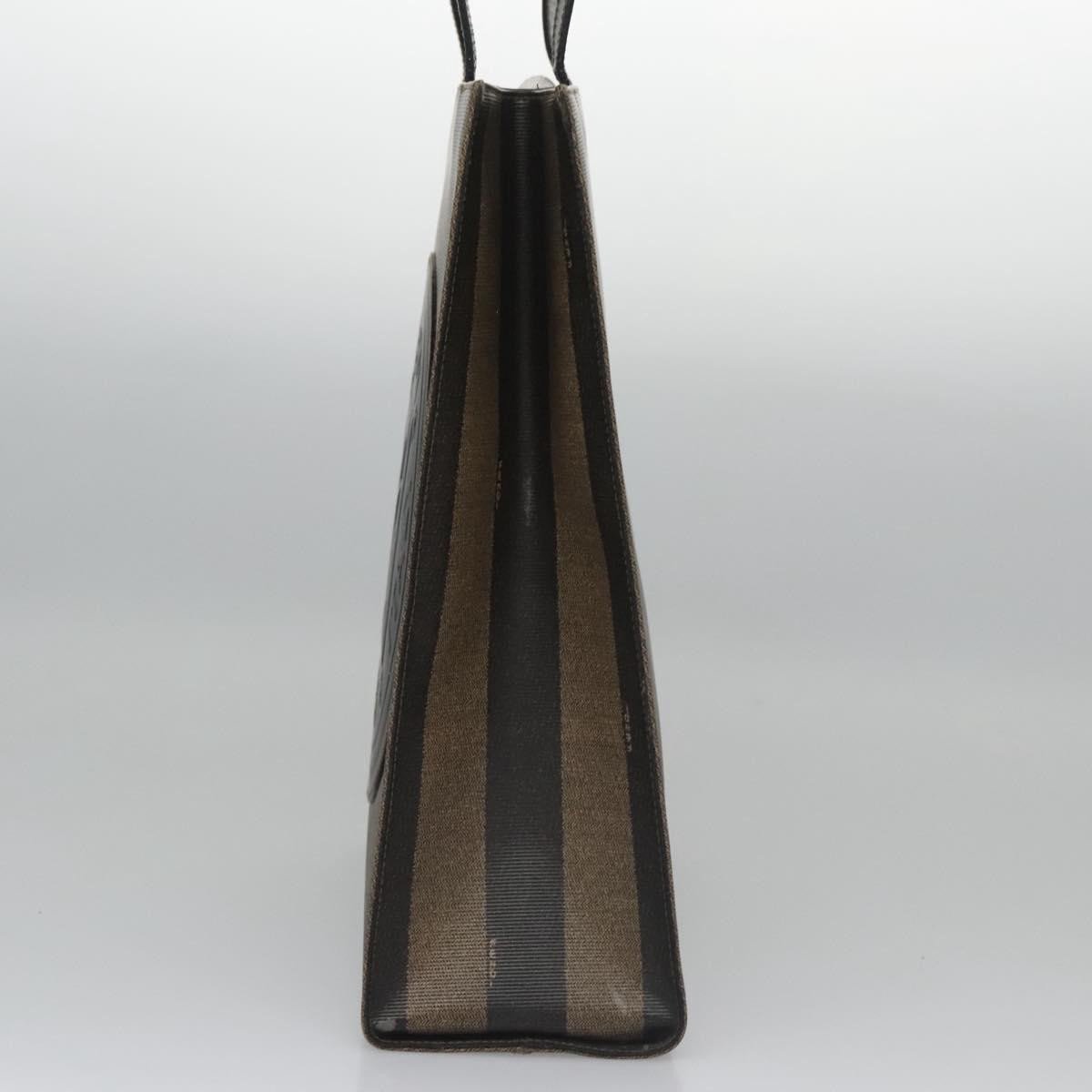 Fendi Fendi Vintage Logo Stamp Tote Pequin Coated Canvas Tall Bruin