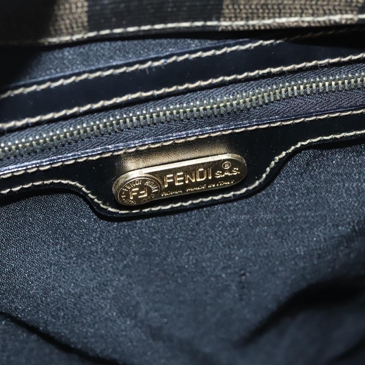 Fendi Fendi Vintage Logo Stamp Tote Pequin Coated Canvas Tall Bruin