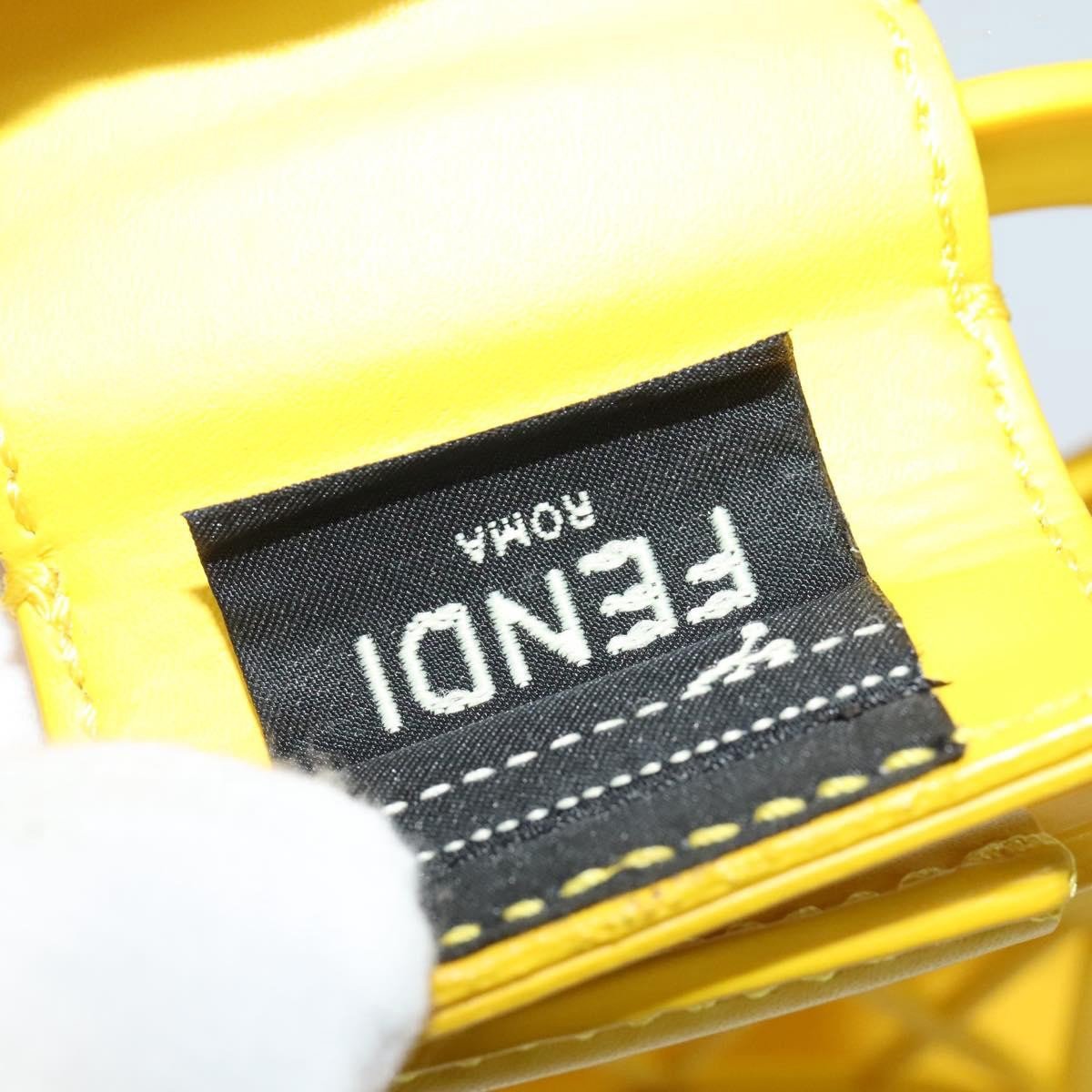 Fendi Fendi FF Logo Stamp Basket Tote PVC Small Geel